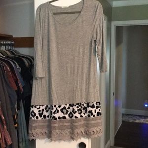 Boutique dress cheetah and crochet late bottom